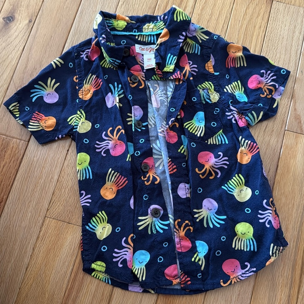 Octopus Beach Button Down